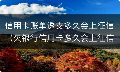信用卡账单透支多久会上征信（欠银行信用卡多久会上征信）