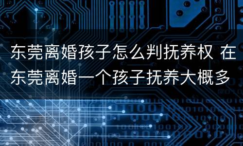 东莞离婚孩子怎么判抚养权 在东莞离婚一个孩子抚养大概多少