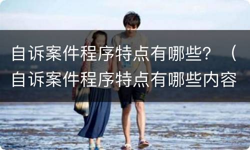 自诉案件程序特点有哪些？（自诉案件程序特点有哪些内容）