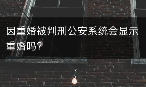 因重婚被判刑公安系统会显示重婚吗?
