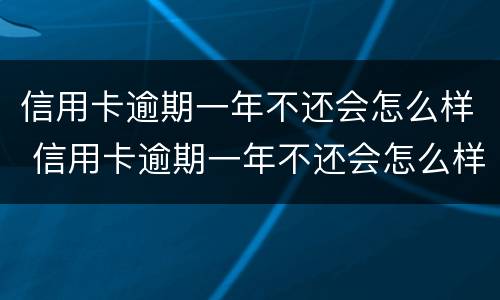 信用卡逾期一年不还会怎么样 信用卡逾期一年不还会怎么样吗