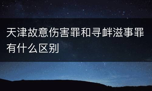 天津故意伤害罪和寻衅滋事罪有什么区别