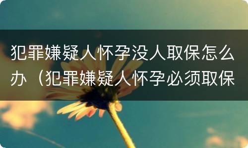 犯罪嫌疑人怀孕没人取保怎么办（犯罪嫌疑人怀孕必须取保候审）