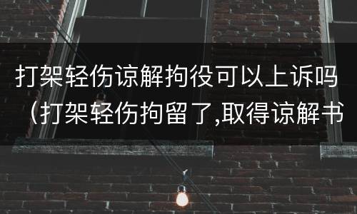 打架轻伤谅解拘役可以上诉吗（打架轻伤拘留了,取得谅解书还会判刑吗）