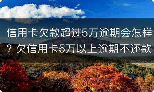 信用卡欠款超过5万逾期会怎样? 欠信用卡5万以上逾期不还款