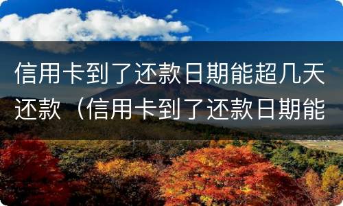 信用卡到了还款日期能超几天还款（信用卡到了还款日期能超几天还款招商）
