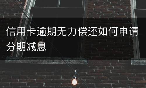 信用卡逾期无力偿还如何申请分期减息