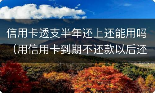 信用卡透支半年还上还能用吗（用信用卡到期不还款以后还可以用吗）