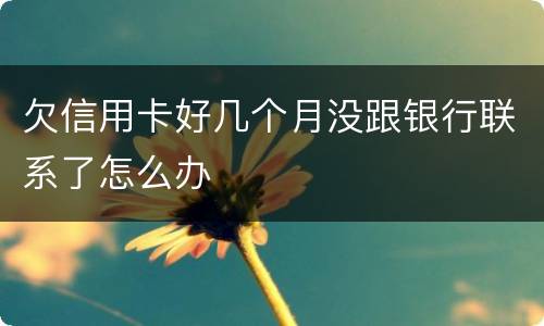 欠信用卡好几个月没跟银行联系了怎么办