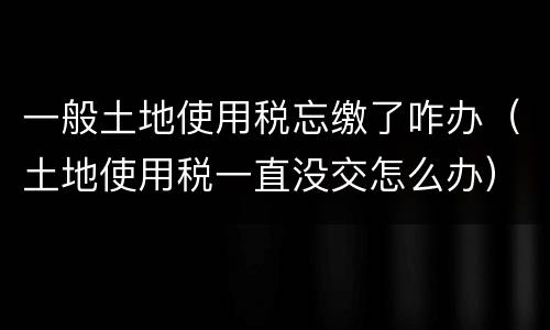 一般土地使用税忘缴了咋办（土地使用税一直没交怎么办）