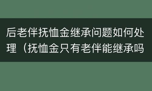 后老伴抚恤金继承问题如何处理（抚恤金只有老伴能继承吗）