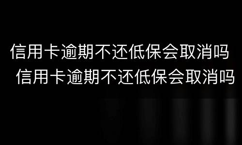 信用卡逾期不还低保会取消吗 信用卡逾期不还低保会取消吗知乎