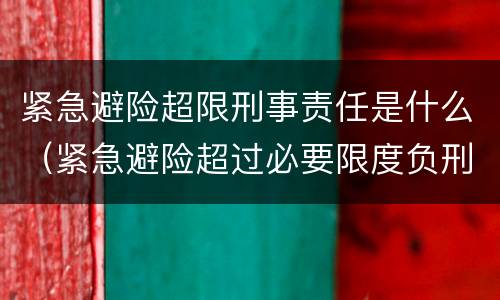 紧急避险超限刑事责任是什么（紧急避险超过必要限度负刑事责任）