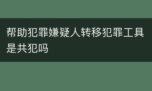 帮助犯罪嫌疑人转移犯罪工具是共犯吗