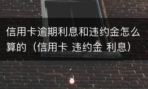 信用卡逾期利息和违约金怎么算的（信用卡 违约金 利息）