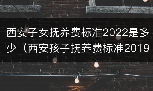 西安子女抚养费标准2022是多少（西安孩子抚养费标准2019）