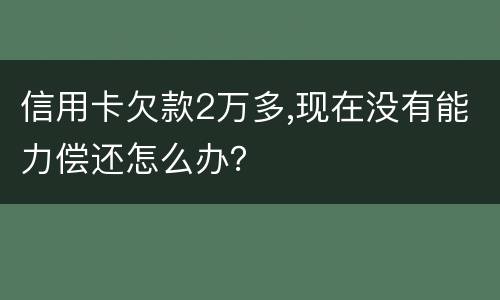 信用卡欠款2万多,现在没有能力偿还怎么办？