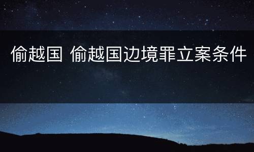 偷越国 偷越国边境罪立案条件