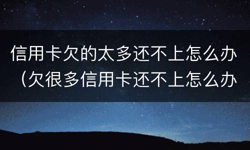 信用卡欠的太多还不上怎么办（欠很多信用卡还不上怎么办）