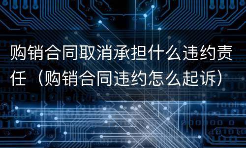 购销合同取消承担什么违约责任（购销合同违约怎么起诉）