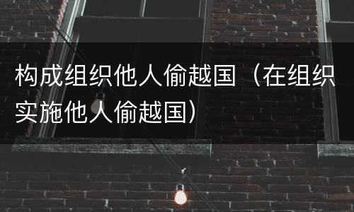 构成组织他人偷越国（在组织实施他人偷越国）