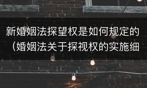 新婚姻法探望权是如何规定的（婚姻法关于探视权的实施细则）