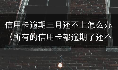 信用卡逾期三月还不上怎么办（所有的信用卡都逾期了还不上,怎么办）