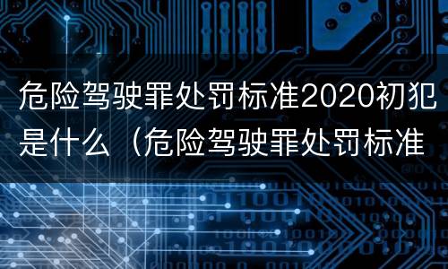 危险驾驶罪处罚标准2020初犯是什么（危险驾驶罪处罚标准2020初犯是什么罪名）