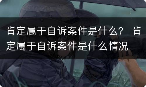 肯定属于自诉案件是什么？ 肯定属于自诉案件是什么情况