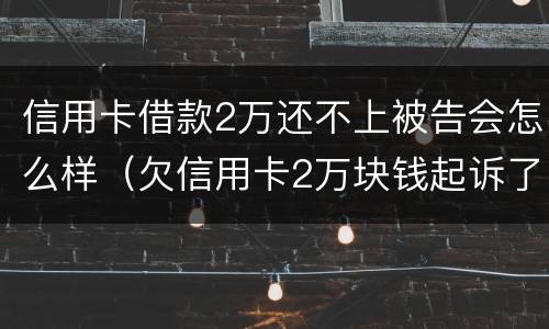 信用卡借款2万还不上被告会怎么样（欠信用卡2万块钱起诉了会怎么样）
