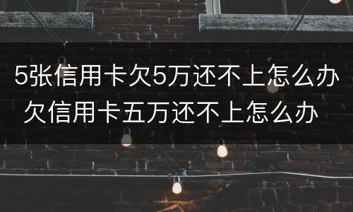 5张信用卡欠5万还不上怎么办 欠信用卡五万还不上怎么办