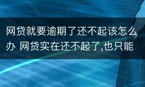 网贷就要逾期了还不起该怎么办 网贷实在还不起了,也只能逾期了