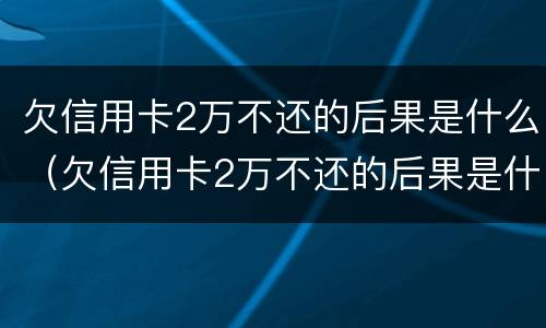 欠信用卡2万不还的后果是什么（欠信用卡2万不还的后果是什么样）