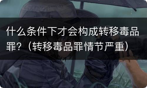 什么条件下才会构成转移毒品罪?（转移毒品罪情节严重）
