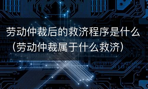 劳动仲裁后的救济程序是什么（劳动仲裁属于什么救济）