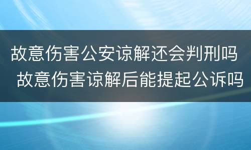 故意伤害公安谅解还会判刑吗 故意伤害谅解后能提起公诉吗