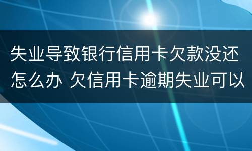失业导致银行信用卡欠款没还怎么办 欠信用卡逾期失业可以办失业金吗