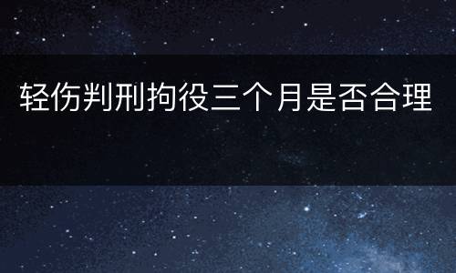 轻伤判刑拘役三个月是否合理