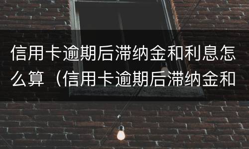 信用卡逾期后滞纳金和利息怎么算（信用卡逾期后滞纳金和利息怎么算出来的）