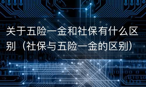 关于五险一金和社保有什么区别（社保与五险一金的区别）