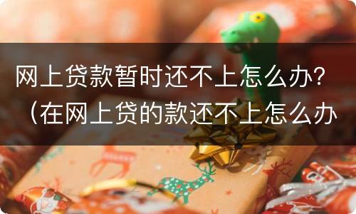 网上贷款暂时还不上怎么办？（在网上贷的款还不上怎么办）