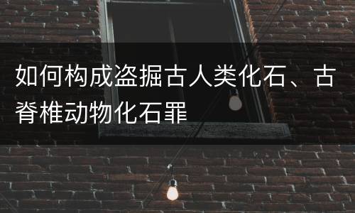 如何构成盗掘古人类化石、古脊椎动物化石罪