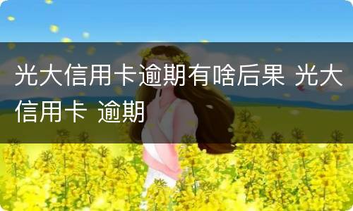 光大信用卡逾期有啥后果 光大信用卡 逾期