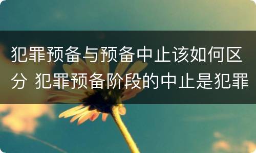 犯罪预备与预备中止该如何区分 犯罪预备阶段的中止是犯罪预备
