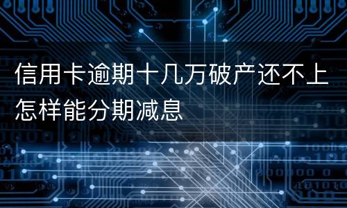 信用卡逾期十几万破产还不上怎样能分期减息