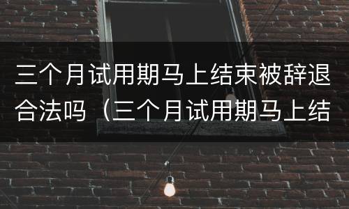 三个月试用期马上结束被辞退合法吗（三个月试用期马上结束被辞退合法吗知乎）