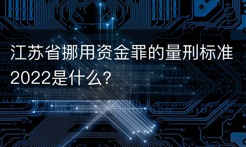 江苏省挪用资金罪的量刑标准2022是什么？