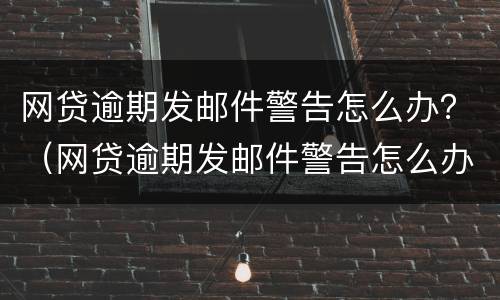 网贷逾期发邮件警告怎么办？（网贷逾期发邮件警告怎么办理）