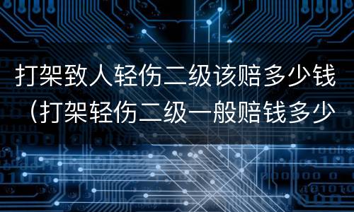 打架致人轻伤二级该赔多少钱（打架轻伤二级一般赔钱多少）