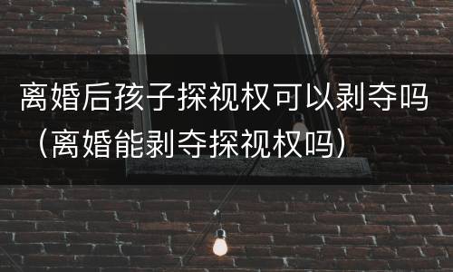 离婚后孩子探视权可以剥夺吗（离婚能剥夺探视权吗）
